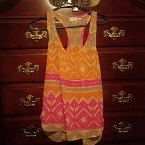 Trina Turk silk, racer back top